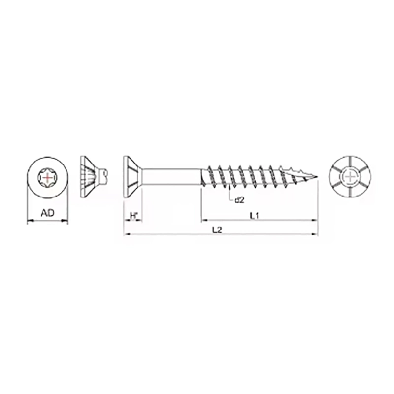 Torx Drive Csk Head Carbon Steel Galanvainzed Type 17 Cuiitng Point Best Chipboard Screw and Helical Screw