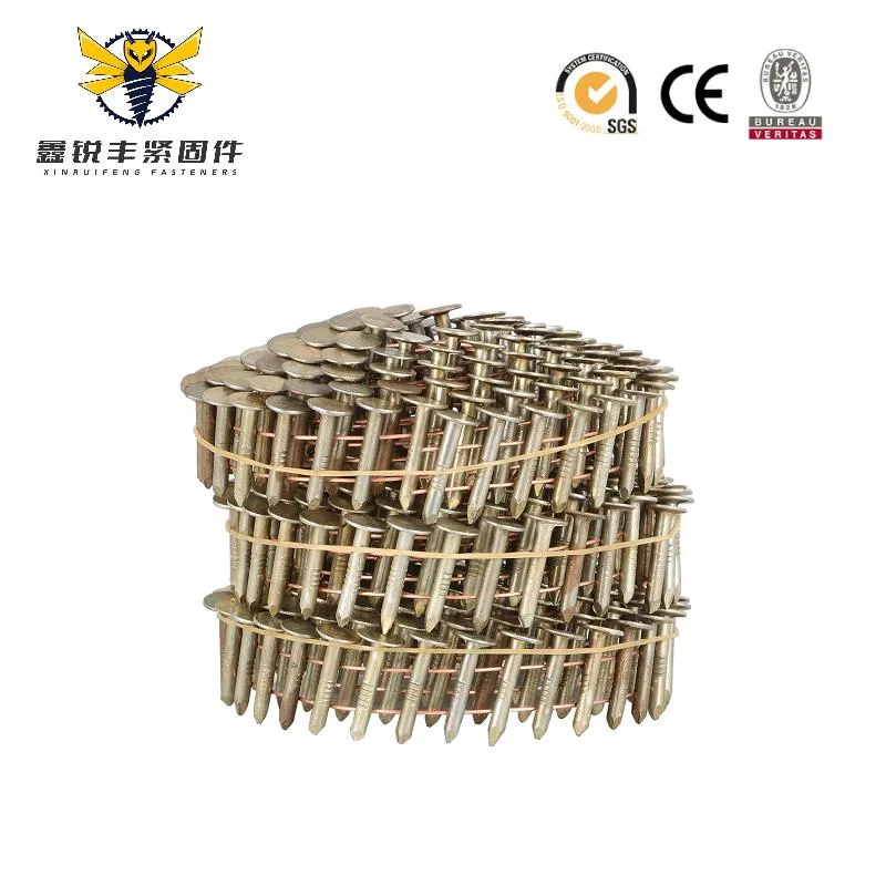 1200 Counts Coil Siding Nail Full Round Head Wire Collated Coil 15-Degree 1-1/4-Inch X. 090-Inch Ring Shank 304 Stainless Steel Coil Roofing Nails