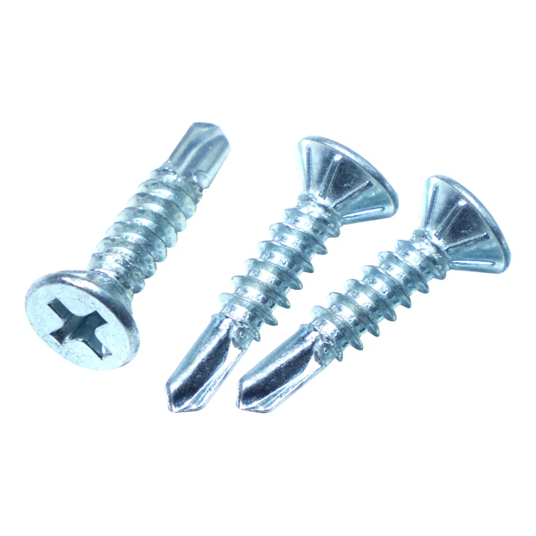 DIN7504 Fastening in Window or Door Frames Phillips Zinc Plated Countersunk Head Hylux Screws Self Drilling Tornillo Self Drilling Screw