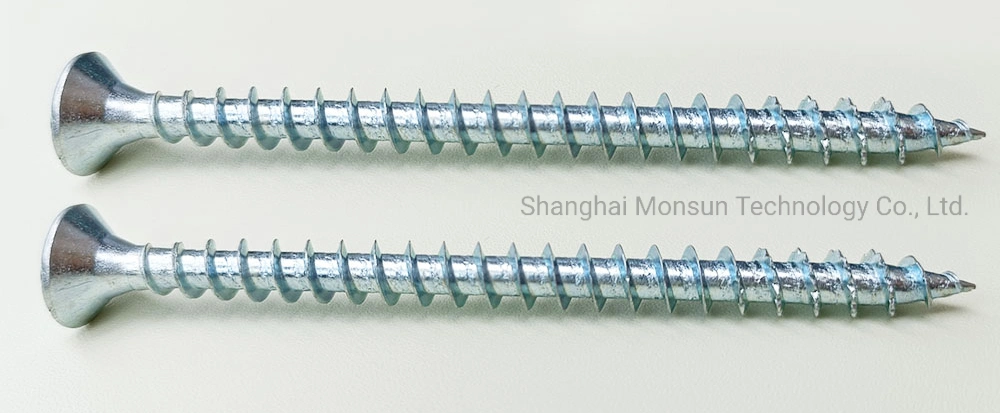 Yellow Blue Clear Zinc Plated Steel Pozidriv/Square Drive Countersunk Head with Ribs Saw Tooth Thread Tip Timbermate Screws/Chipboard Screw