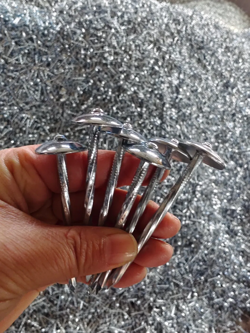 Galvanized Umbrella Head Roofing Nails with Washer, Twisted Corrugated Roofing Nails