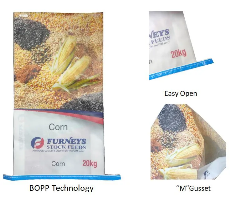 20kg PP Woven E-Z Open Sack Plastic Package for Grains Almond Flour