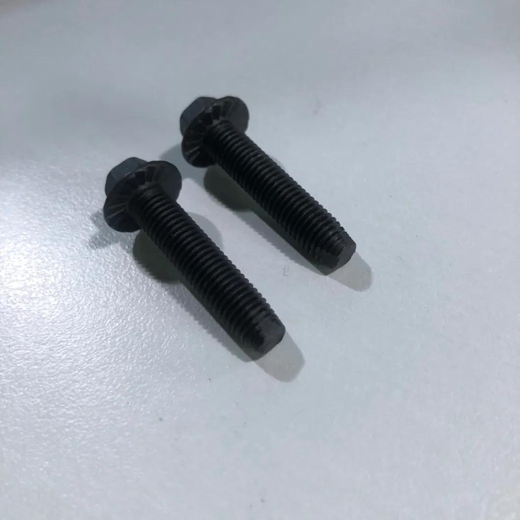 Indented Hex Flange Head Screws with Washer Black