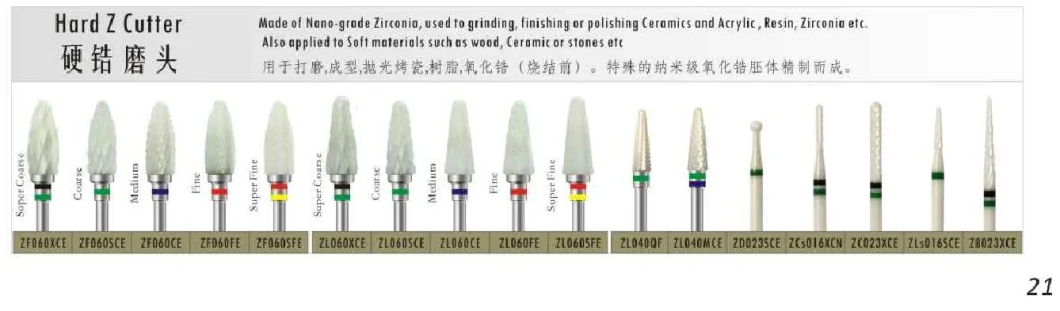 Zb023xce Super Coarse Conical Pointed Slender Ceramic Cutter