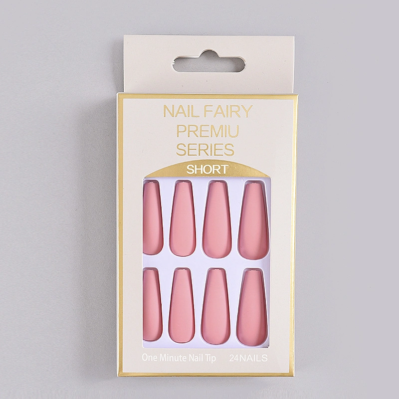 Long Solid Color Manicure Matte Frosted T-Shaped Nail Patch Wear Armor