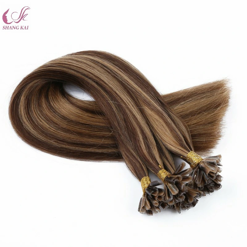 Russian Remy Virgin Human Hair Pre-Bonded Nail Hair 0.5g 0.8g 1g U Tip Hair Extensions