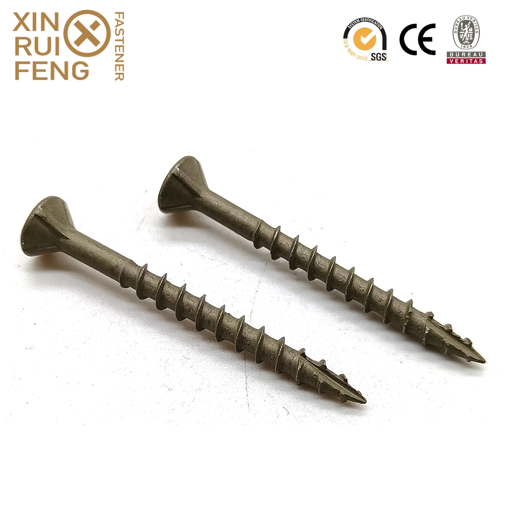 Xinruifeng Fasteners #8X1 1/2&quot; Square Drive Csk Head Saw Tooth Ruspert Wood Type 17 Point Construction Deck Screws