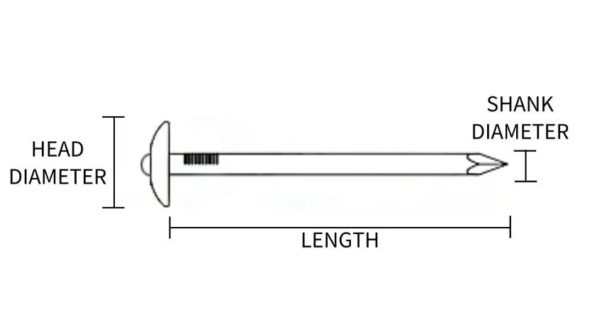 Umbrella Head Twisted Shank Roofing Nail Roofing Nail with Washers