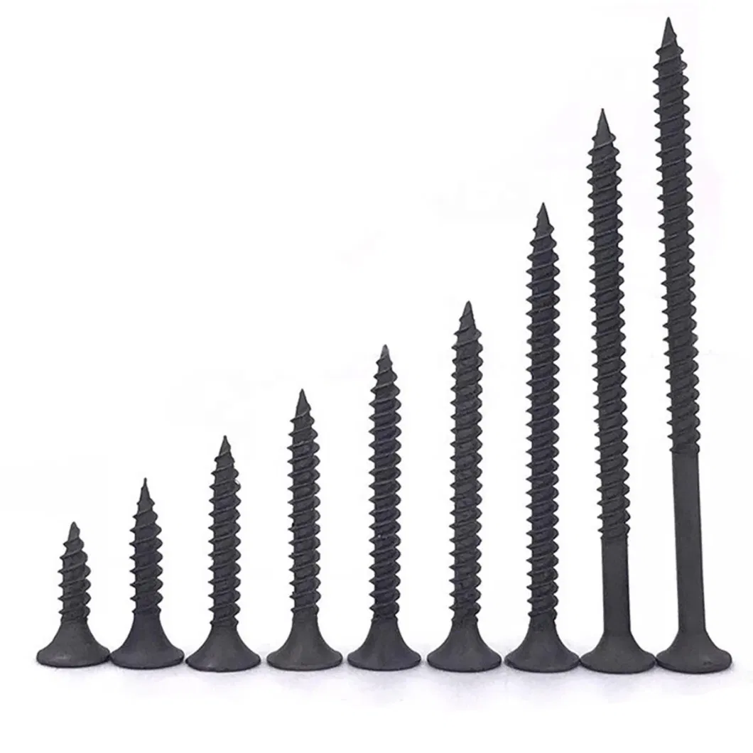 Taiwan Machinw Black/Gray Phosphated Zinc Bugle Head Drywall Screw Antislip Non-Slip Ring Vis Parafuso Rosca Tornillo Fine Coarse Thread Sharp Point C1022A