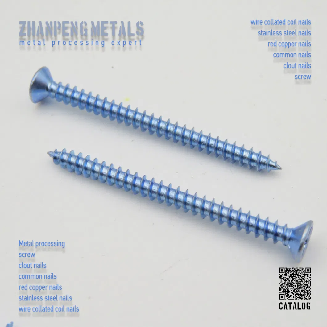 Wholesale Yellow Zinc Plated Carbon Steel Pozi Head Countersunk Chipboard Screw Nail