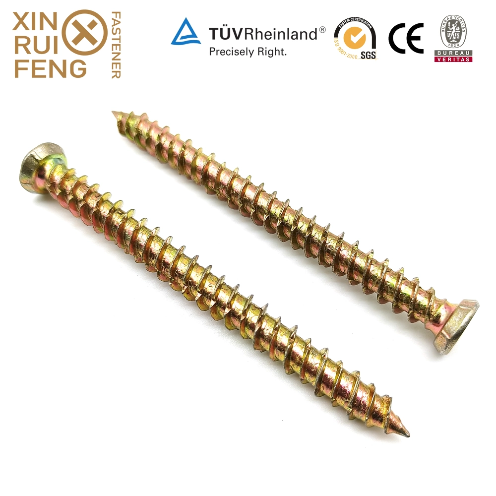 Xinruifeng Fastener Class 4 Blue Epoxy Coated 3/16&quot; 1/4&quot; Torx Flat Csk Head Hi Lo Concrete Screws SDS Sts