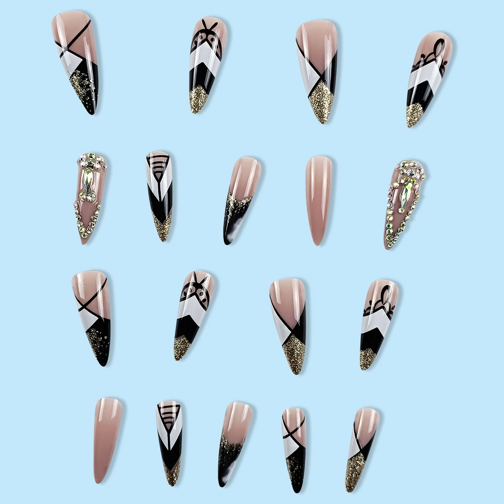 Gold Glitter Nail Art Magic Full Diamond Nail Patch Sold in Europe and The United States