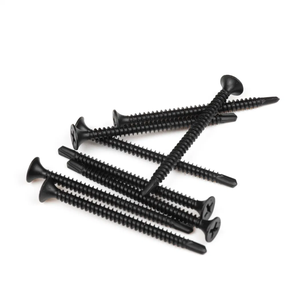 China Manufacturer 6# 3.5*25mm Black/Grey Phosphated/Zinc Plated Fine/Coarse Thread Bugle Head Self-Drilling Screw Gypsum Screw Drywall Screw