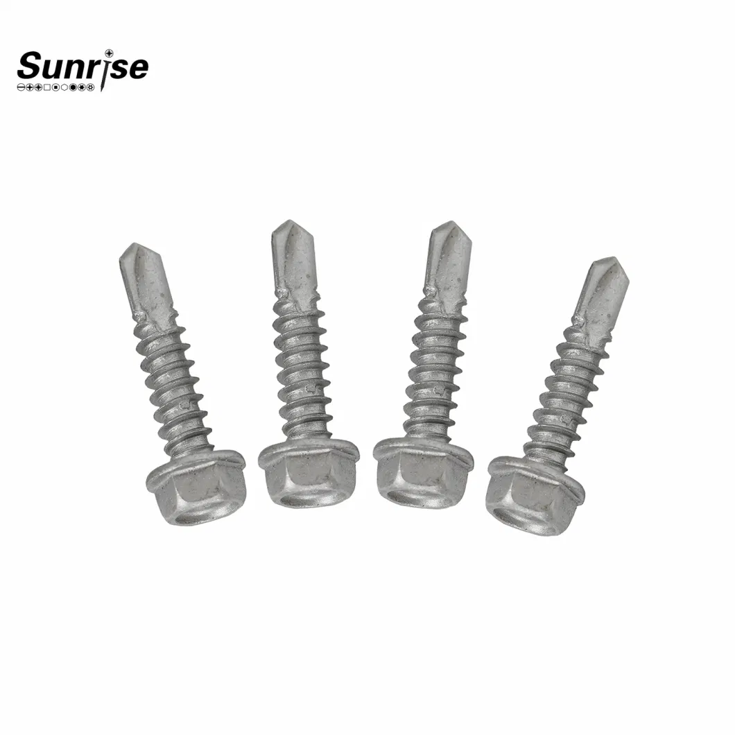 Stainless Steel Carbon Steel DIN Custom Ross Countersunk Meatl Hex Head Self Drilling Roof Screw