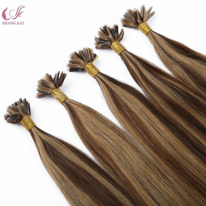 Russian Remy Virgin Human Hair Pre-Bonded Nail Hair 0.5g 0.8g 1g U Tip Hair Extensions