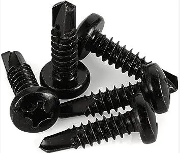 Carbon Steel Grade 4.8 8.8 10.9 12.9 Black Zinc Coated Phillips Pan Head Cylindrical Head Self-Drilling Screws DIN7504