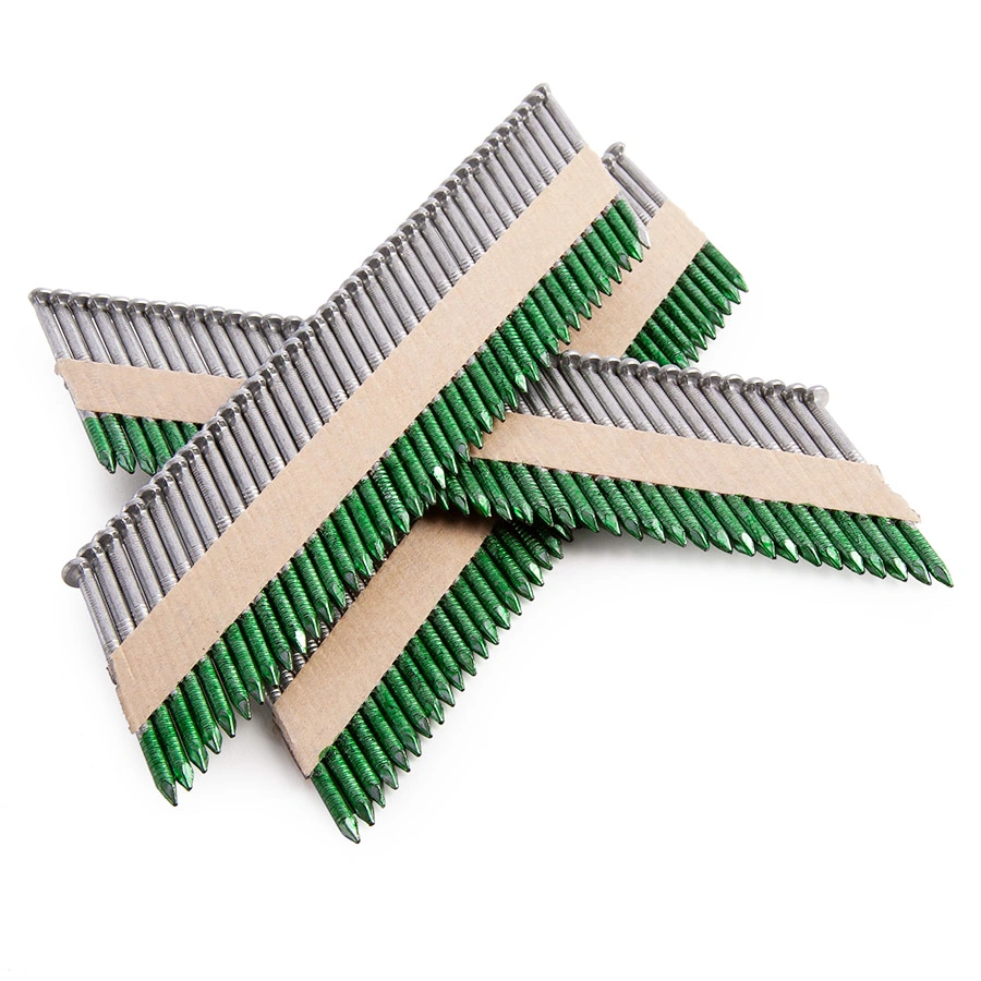 2 Inch 34 Degree White Galvanized Ring Shank Paper Strip Nails