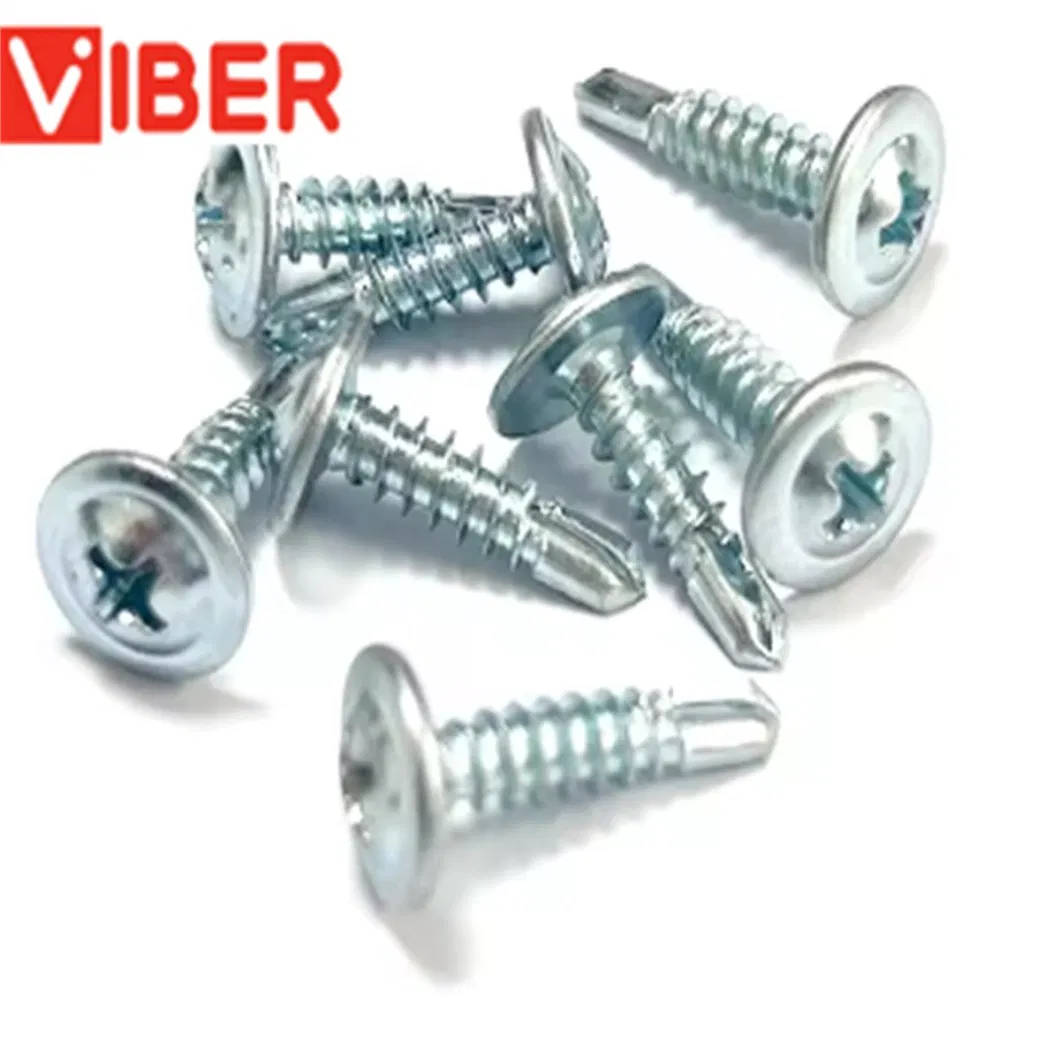 Slotted Head Zinc Plated Screw Zinc Plated Hex Washer Head Self Drilling Screw /Hex Flange Head Wood Screw Steel Slotted