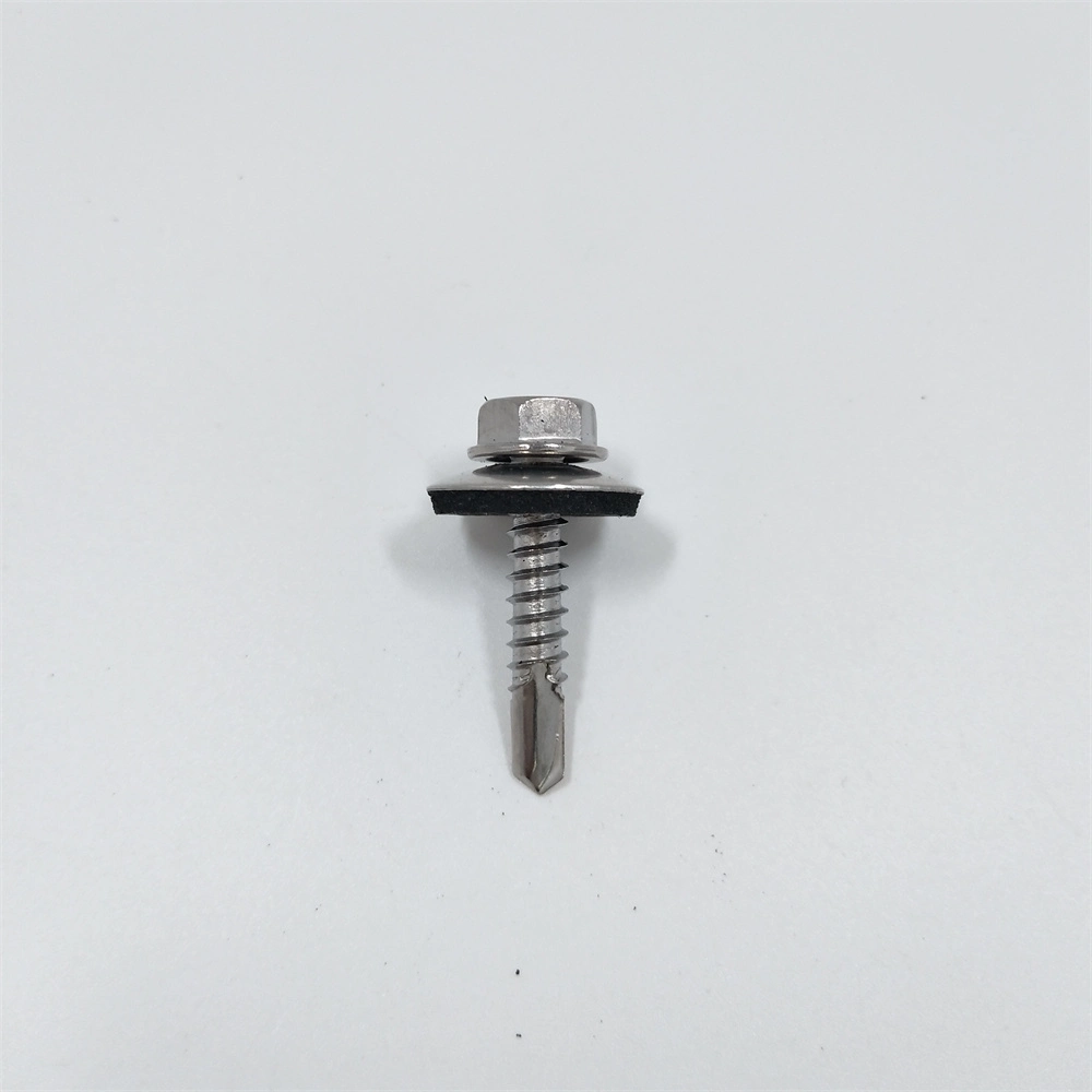 Stainless Steel Fasteners Screw SS304 SS316 Tornillos Hex Head Self Drilling Screws with Neoprene Rubber EPDM Bonded Washer Self-Drilling Screw