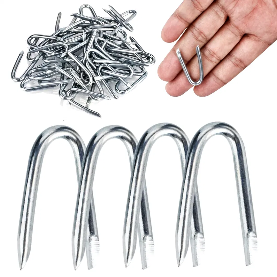 Steel Wire Fencing Staples Wire Staples Galvanized Fencing Staples U Shaped Nails 1-1/4&prime;&prime; Fence Post Staples for Wire Mesh &amp; Woven Fencing