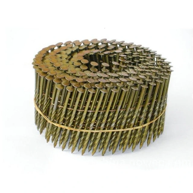 2-1/4&prime; &prime; X 0.099&prime; &prime; Spiral Shank Ring Shank Yellow Coated Collated Framing Coil Nails