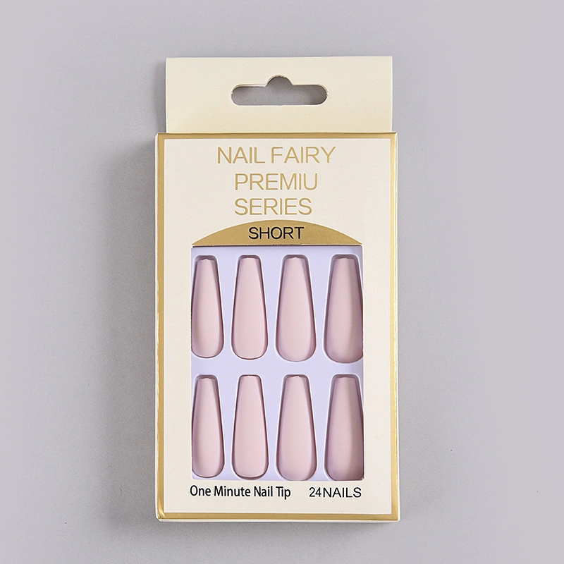 Long Solid Color Manicure Matte Frosted T-Shaped Nail Patch Wear Armor