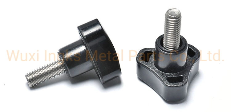 M6 M8 Carbon Steel Plastic Three Lobe Flower Head Hand Grip Thumb Screws