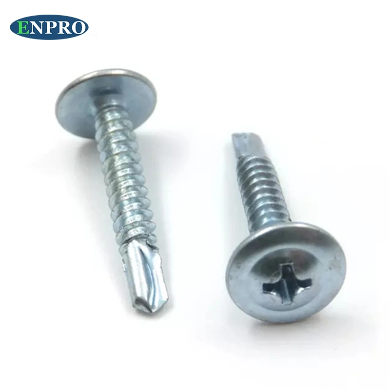 Enpro Modify Truss Phillips Cross Drive Carbon Steel Galvanized M8 Ss Stainless Steel Wafer Head Self Drilling Screw