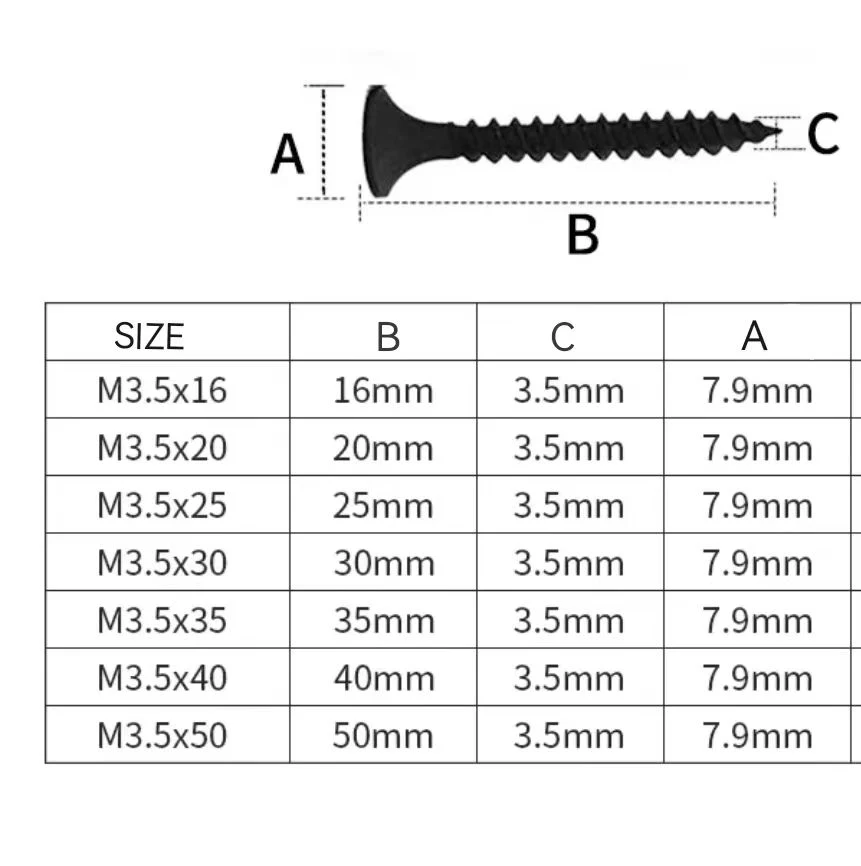 Cross Recessed Countersunk Head Drywall Nail/Ash Phosphorus/ Black Scale Drywall Nails