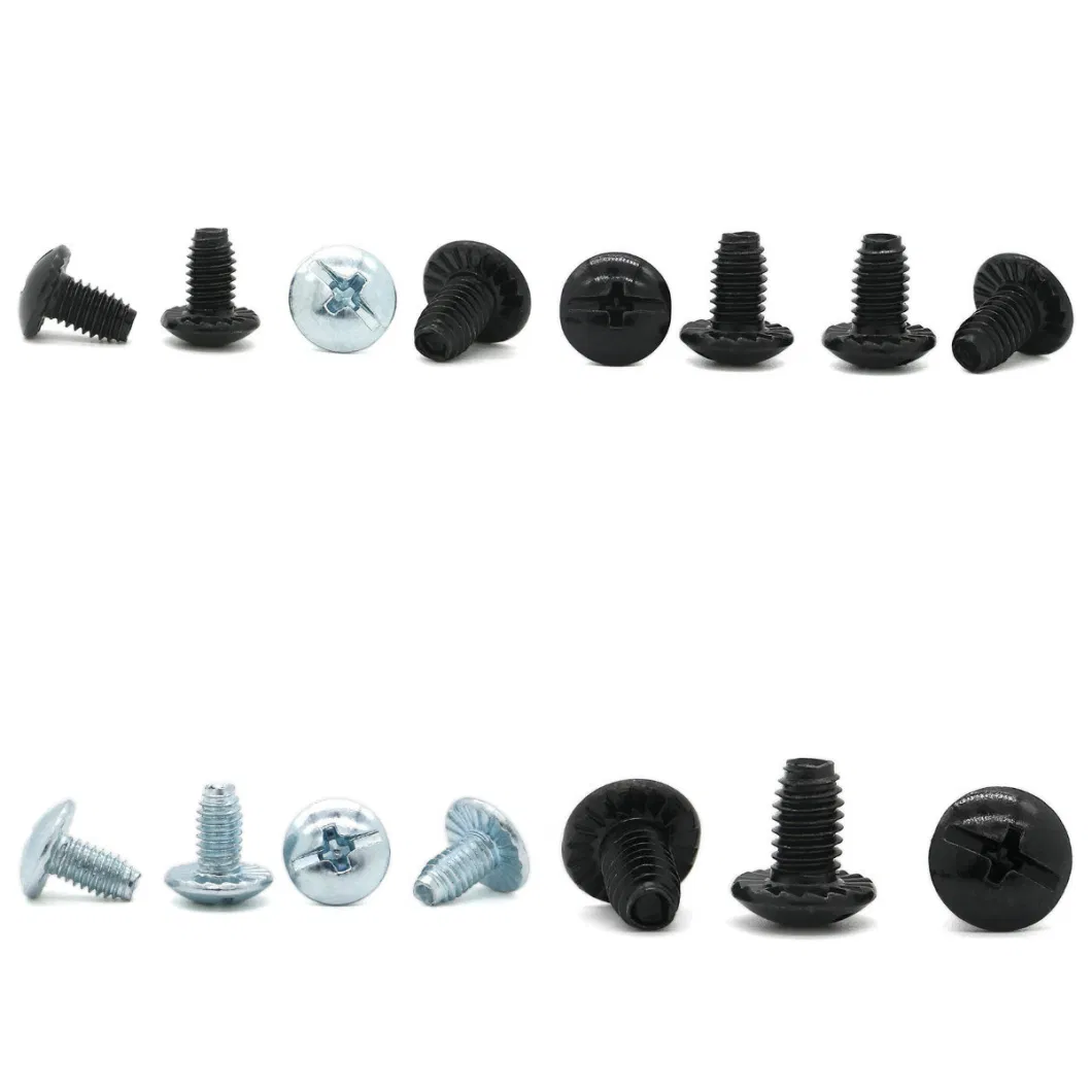 Black Oxide Slotted Phillips Combo Screw Machine Screw with Serration