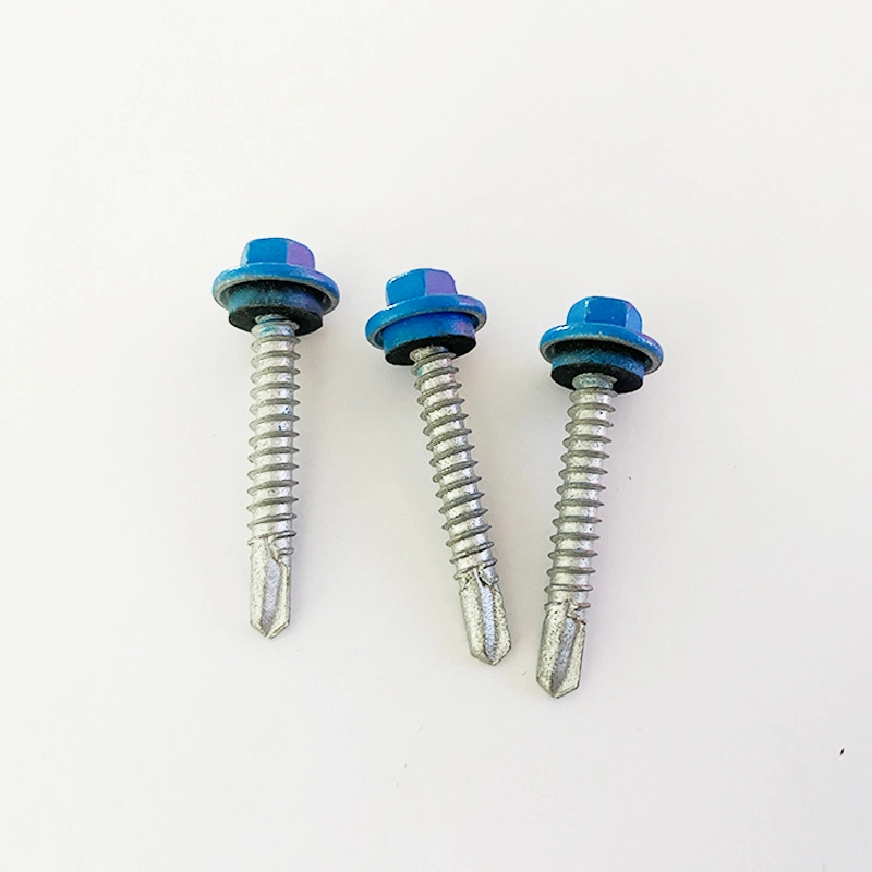 China Manufacturing Factory Supply Ni Faucet Drilling Tail Screws Outer Hexagonal Dovetail Screws Waterproof Plastic Cap Self-Tapping Self-Drilling Nail