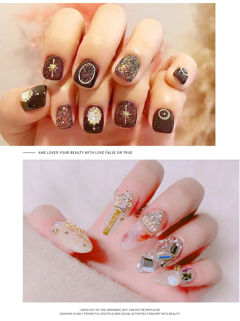 Hollow Studs Gems Rivet Mix-Shape Jewelry and Decorations 3D Geometry Metal Gold Nail Charms