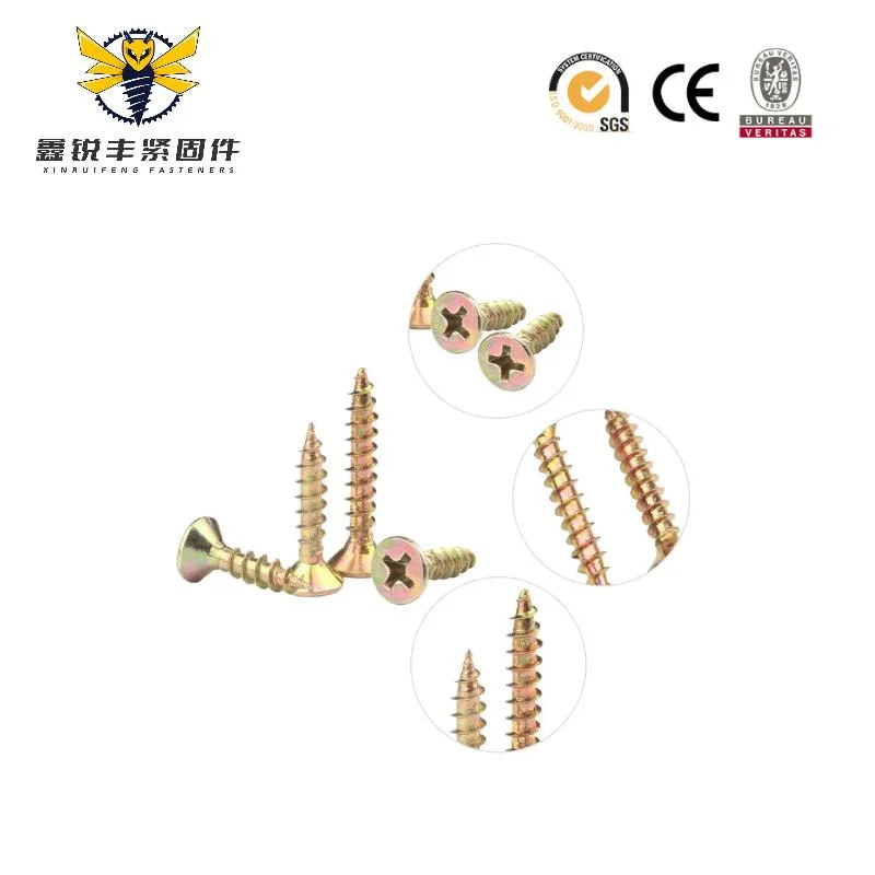 Xinruifeng Fastener North American Pozi Square Drive Csk Head Zinc Ruspert Type 17 Point Wood Construction Chipboard Deck Screws