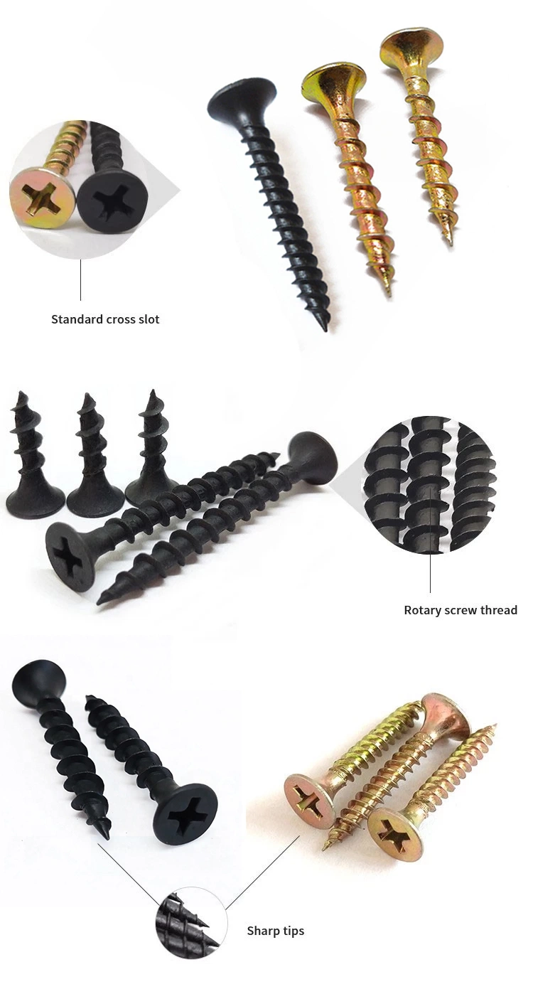 Black/Gray Phosphated Bugle/Flat Head Thread Drywall Screw