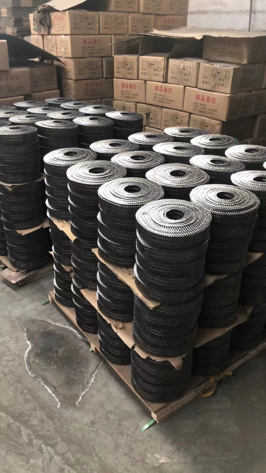 3000 PCS Per Roll Pallet Jumbo High Load Jumbo Coil Nails for Automatic Pallet Machine 2-1/4&prime;&prime;x0.099&prime;&prime; (2.5X57mm)