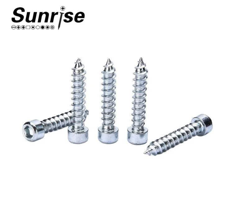 Blue-White Zinc Plated Furniture Cylindrical Head Hexagon Socket Self-Tapping Screw