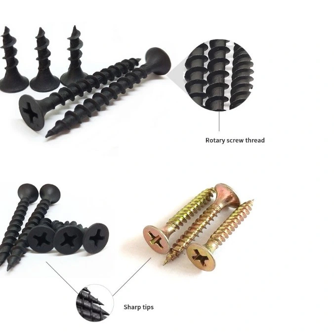 Carbon Steel Black Ash Phosphorus ANSI Coarse Thread Gypsum/Drywall Screw