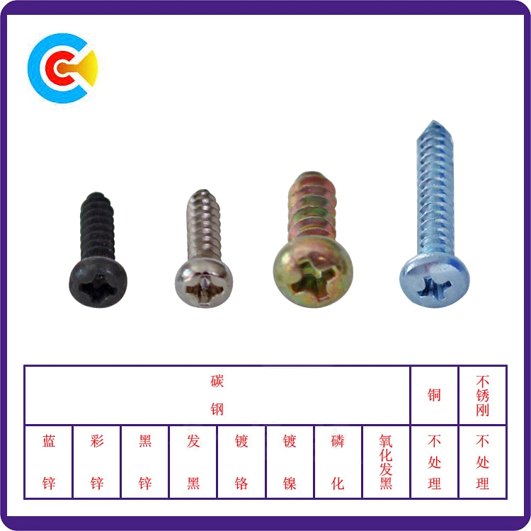 DIN/ANSI/BS/JIS Carbon-Steel/Stainless-Steel Phillips Pan Head Self Tapping Screw for Building Railway