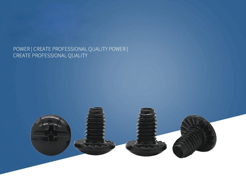 Black Oxide Slotted Phillips Combo Screw Machine Screw with Serration