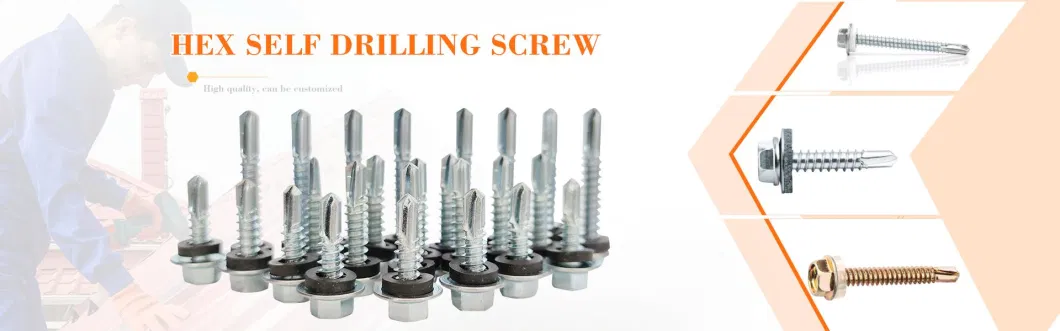 Machine Produce Metal Galvanized Hex Washer Head Self Drilling Screw Roofing Screws Tek