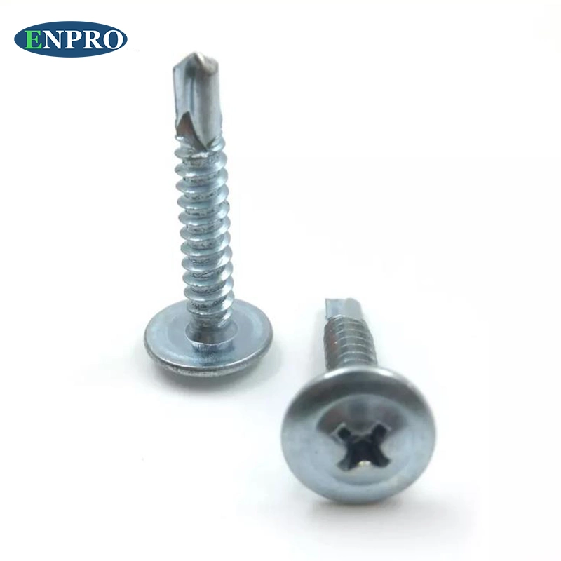 Enpro Modify Truss Phillips Cross Drive Carbon Steel Galvanized M8 Ss Stainless Steel Wafer Head Self Drilling Screw