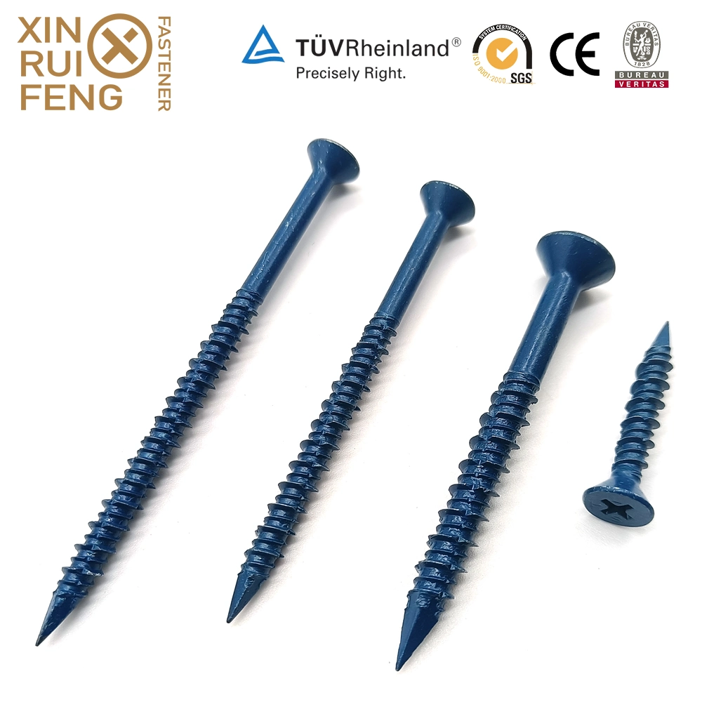 Xinruifeng Fastener Class 4 Blue Epoxy Coated 3/16&quot; 1/4&quot; Torx Flat Csk Head Hi Lo Concrete Screws SDS Sts