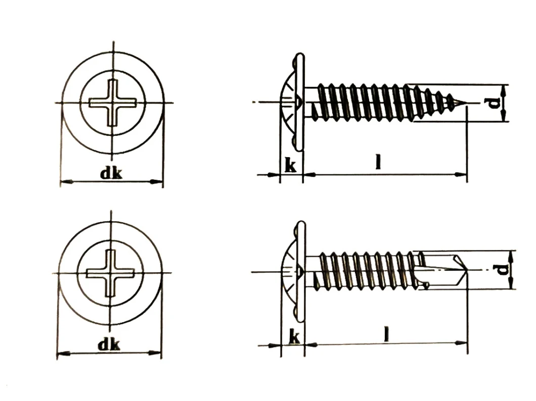 Philips Flat Countersunk Screw Full Thread Self-Tapping Screw