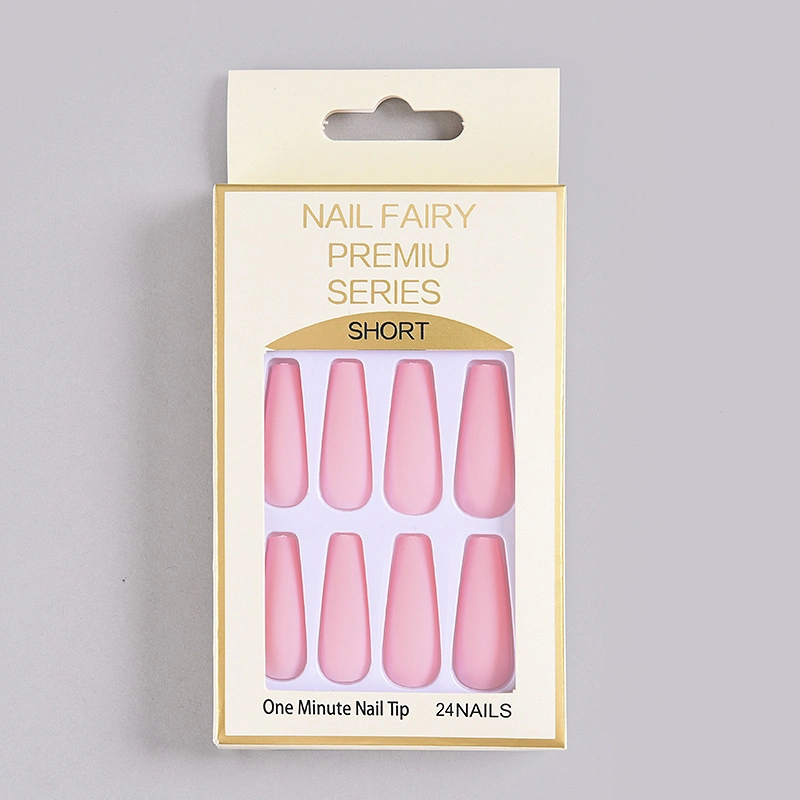 Long Solid Color Manicure Matte Frosted T-Shaped Nail Patch Wear Armor