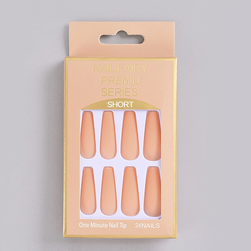 Long Solid Color Manicure Matte Frosted T-Shaped Nail Patch Wear Armor