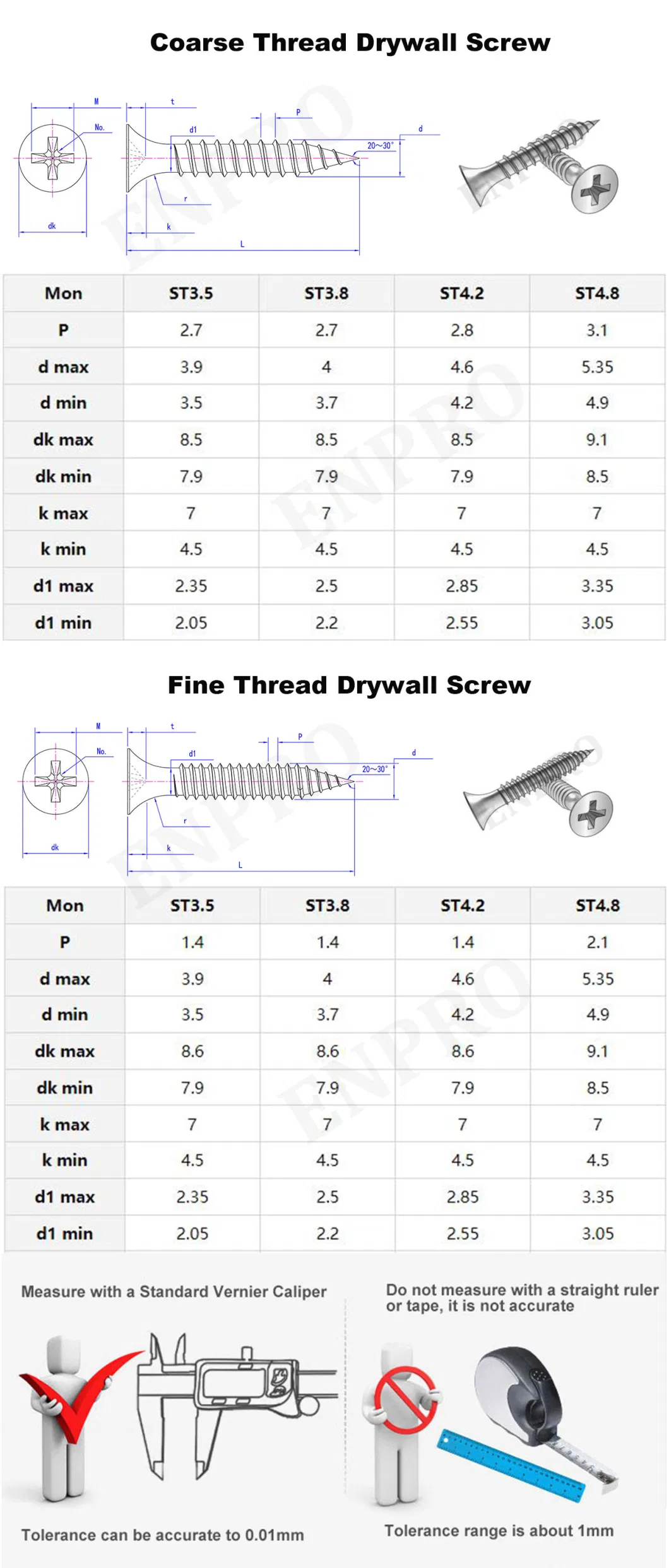 Tornillos Gypsum Plasterboard Black Phosphate Bugle Head Drywall Screw