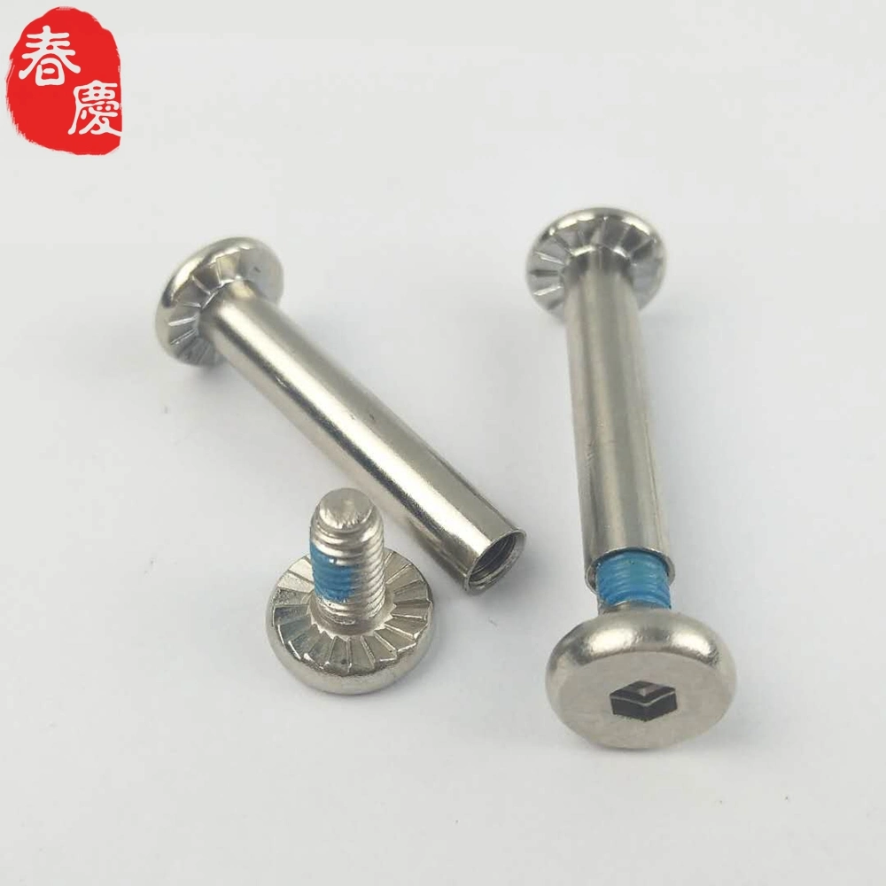 Special Flat Hex Socket Head Male and Female Chicago Screws with Serration