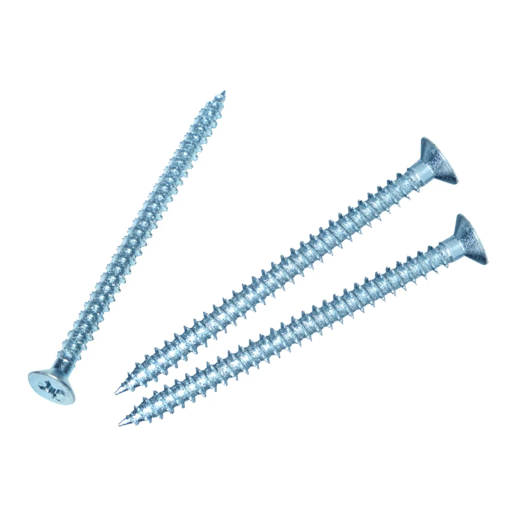 DIN7505 Roofing to Timber 4.8X100mm Pozi Recess Double Head Zinc Plated Fiberboard Screws Wood Screws MDF Screws Chipboard Screws