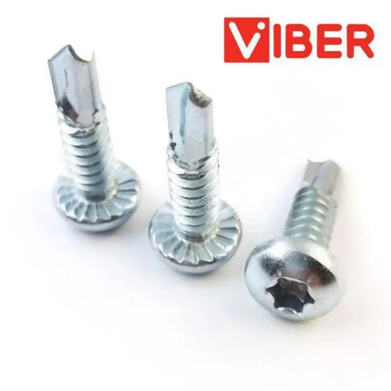 Galvanized Carbon Steel Pan Head with Serration Self Drilling Screws