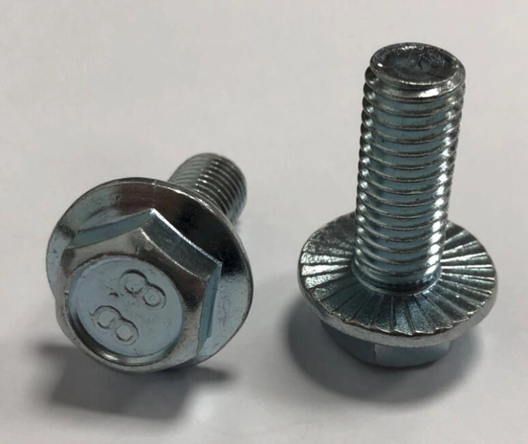 Carbon Steel Hex Flange Bolt Screw with Serration Zinc Plated